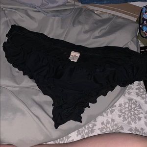 Black Ruffle Cheeky Bikini Bottoms